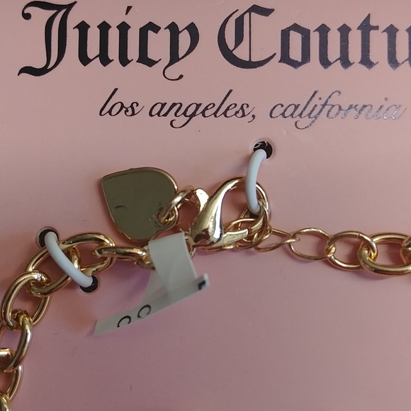 NWT Juicy Couture Heart Locket ID Bracelet "Juicy" and Matching Stud Earring Set - Picture 4 of 6